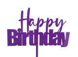 Fluro Purple Happy Birthday Cake Topper