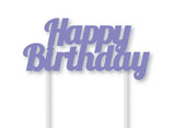 Happy Birthday Cake Topper - Purple