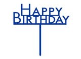 Happy Birthday Cake Topper - Royal Blue