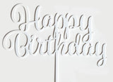 GoBake Happy Birthday Cake Topper - White