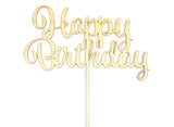 GoBake Happy Birthday Cake Topper - Wood