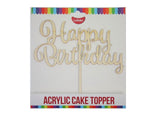 GoBake Happy Birthday Cake Topper - Wood