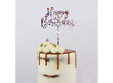 GoBake Happy Birthday Cake Topper - Classic Rainbow