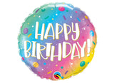 Ombre Pastel Happy Birthday Foil Balloon