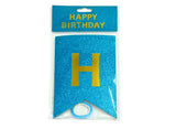 Glitter Happy Birthday Pennant Banner - Blue