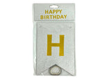 Glitter Happy Birthday Pennant Banner - Silver