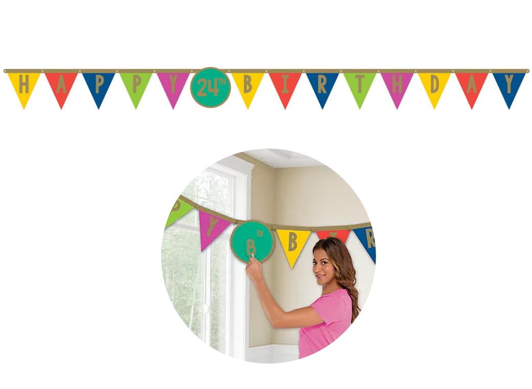 Happy Dots Add An Age Pennant Banner