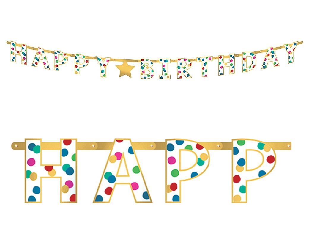 Happy Dots Birthday Banner