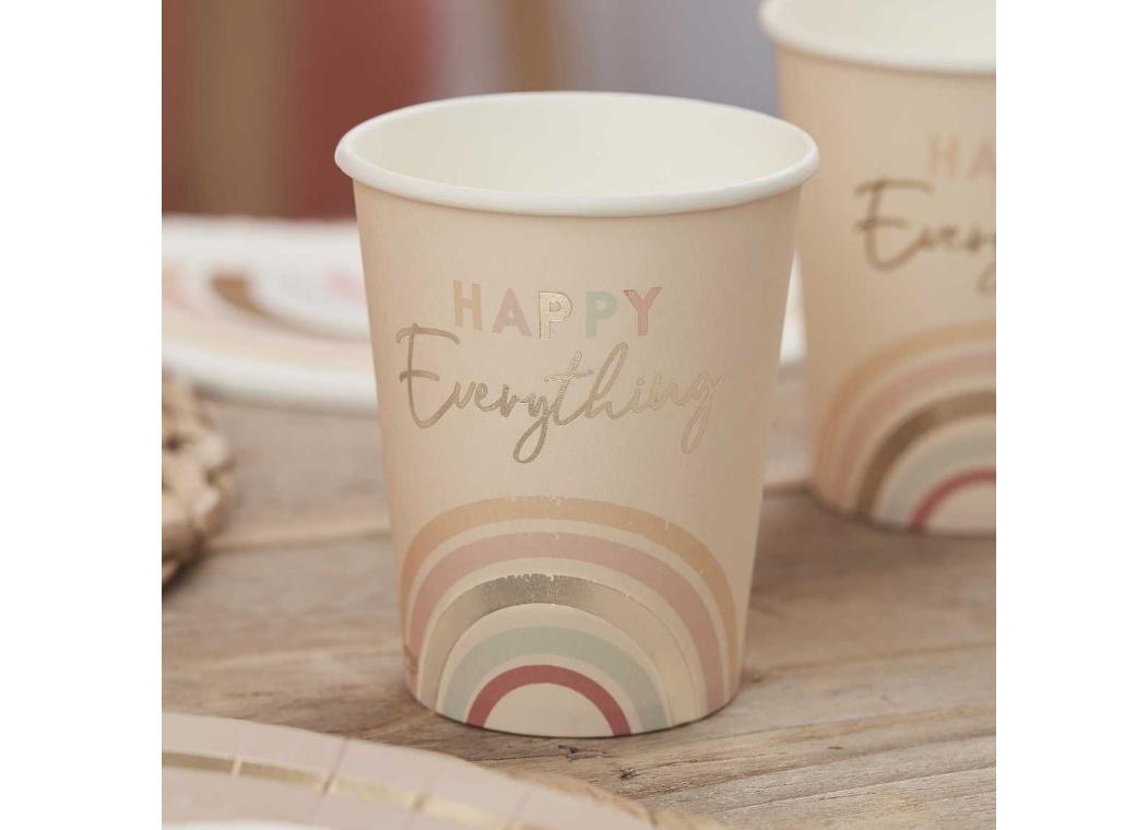 Happy Everything Rainbow Cups 8pk