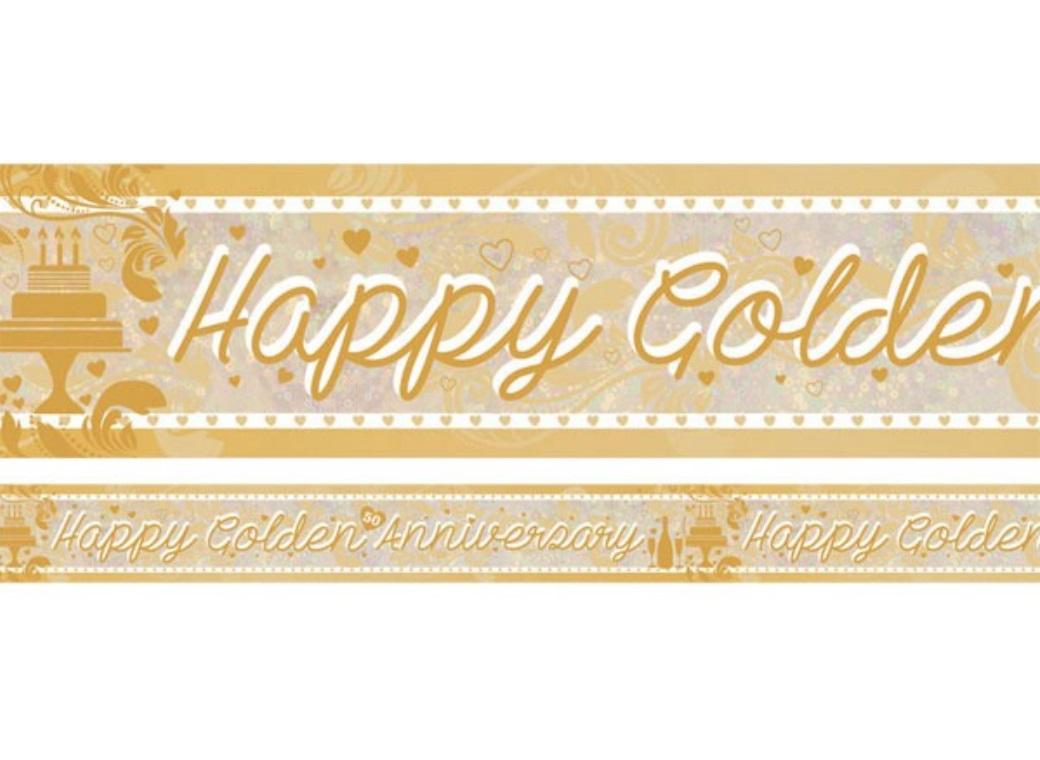 Foil Happy Golden Anniversary Banner