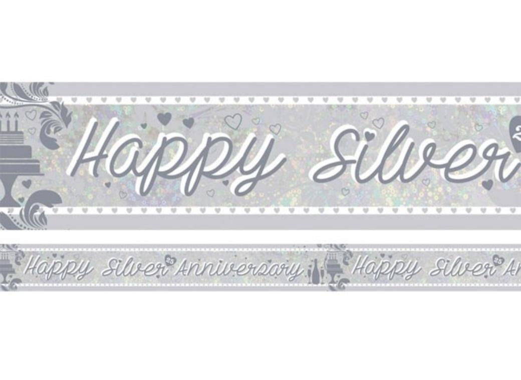 Foil Happy Silver Anniversary Banner