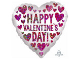 Happy Valentine's Day Sequin Hearts Foil Balloon