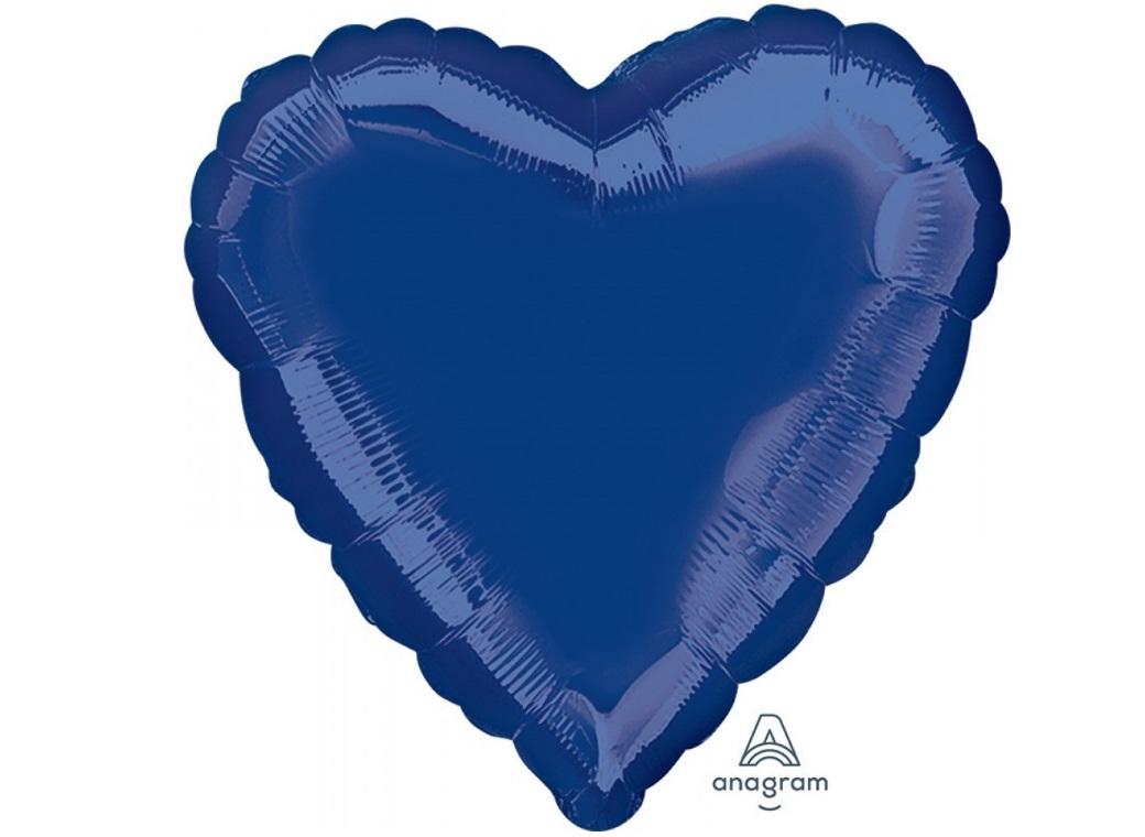 Heart Shaped Foil Balloon - Navy Blue