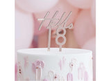 Hello 18 Rose Gold Cake Topper