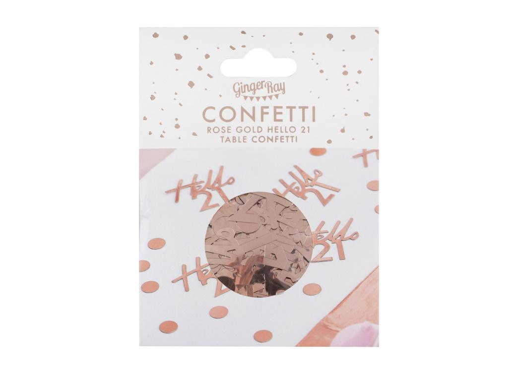 Hello 21 Rose Gold Confetti