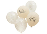 Hello Baby Confetti Balloons 5pk