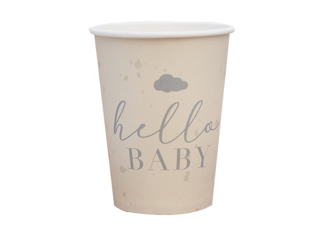 Hello Baby Neutral Baby Shower Cups 8pk