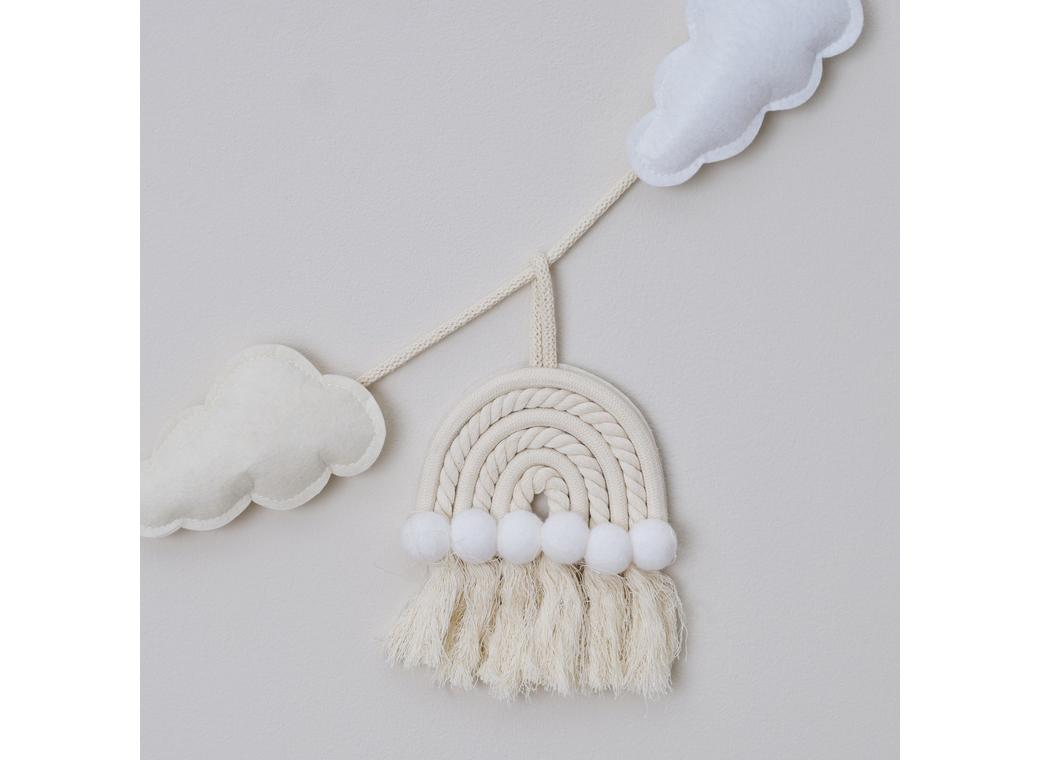 Hello Baby Macrame Rainbow & Clouds Bunting