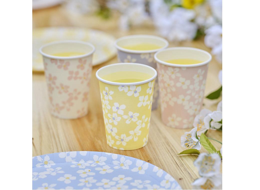 Hello Spring Floral Cups 8pk