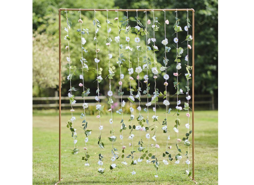 Hanging Flower Curtain Party Backdrop