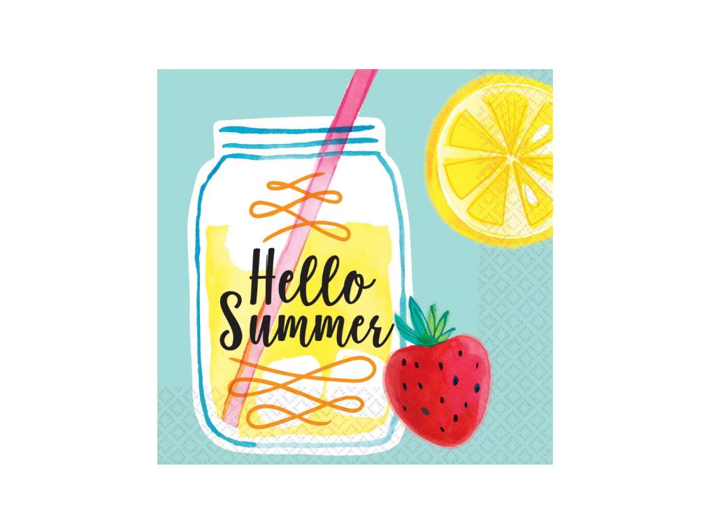 Hello Summer Lemonade Beverage Napkins 16pk