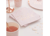 Hen Party Rose Gold Team Bride Napkins 16pk