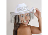 Hen Party White Embellished Bride Cowboy Hat