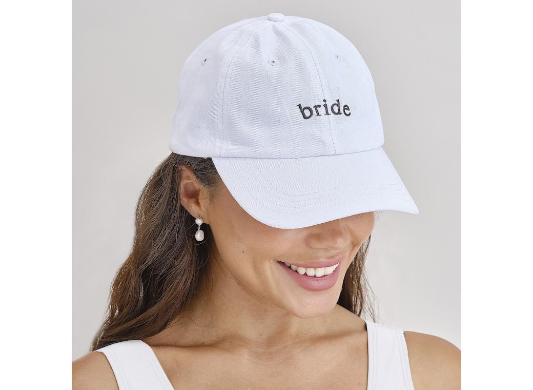 Hen Party White Embroidered Bride Cap