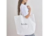 Hen Party White Embroidered Bride Tote Bag