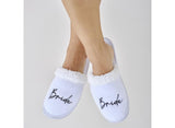 Hen Party White Fluffy Bride Slippers