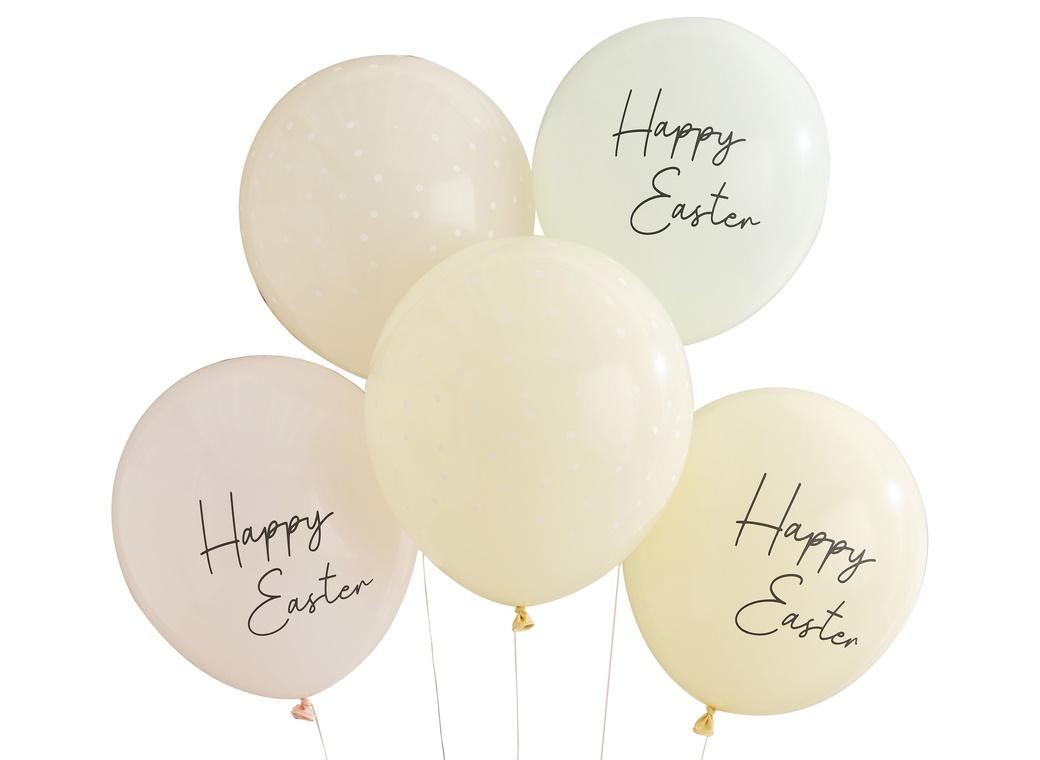 Hey Bunny Happy Easter Balloons 5pk