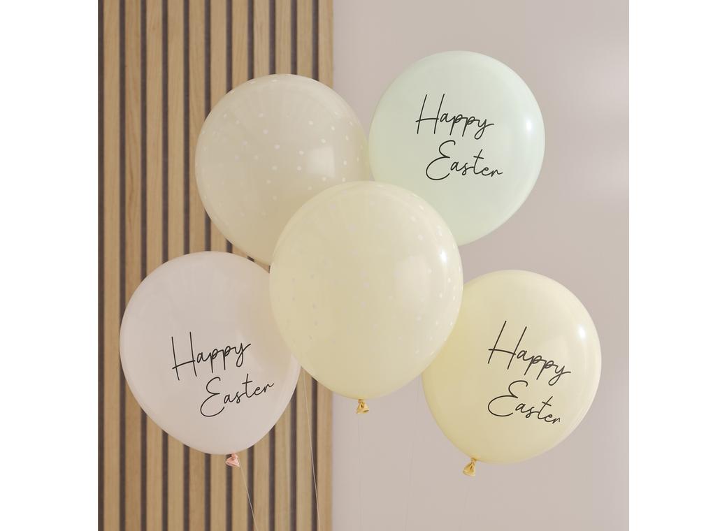 Hey Bunny Happy Easter Balloons 5pk