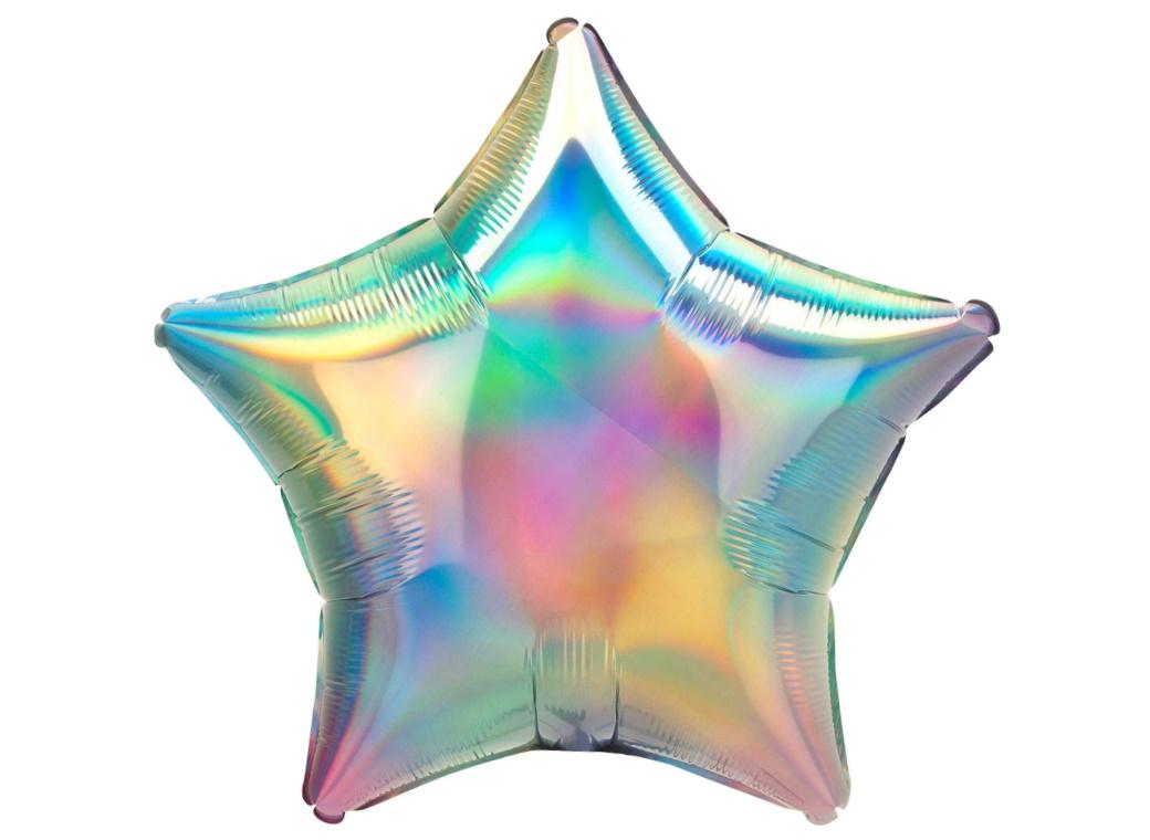 Star Shaped Foil Balloon - Holographic Pastel