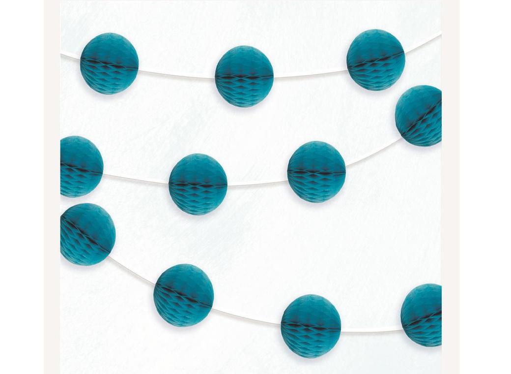 Honeycomb Ball Garland - Teal