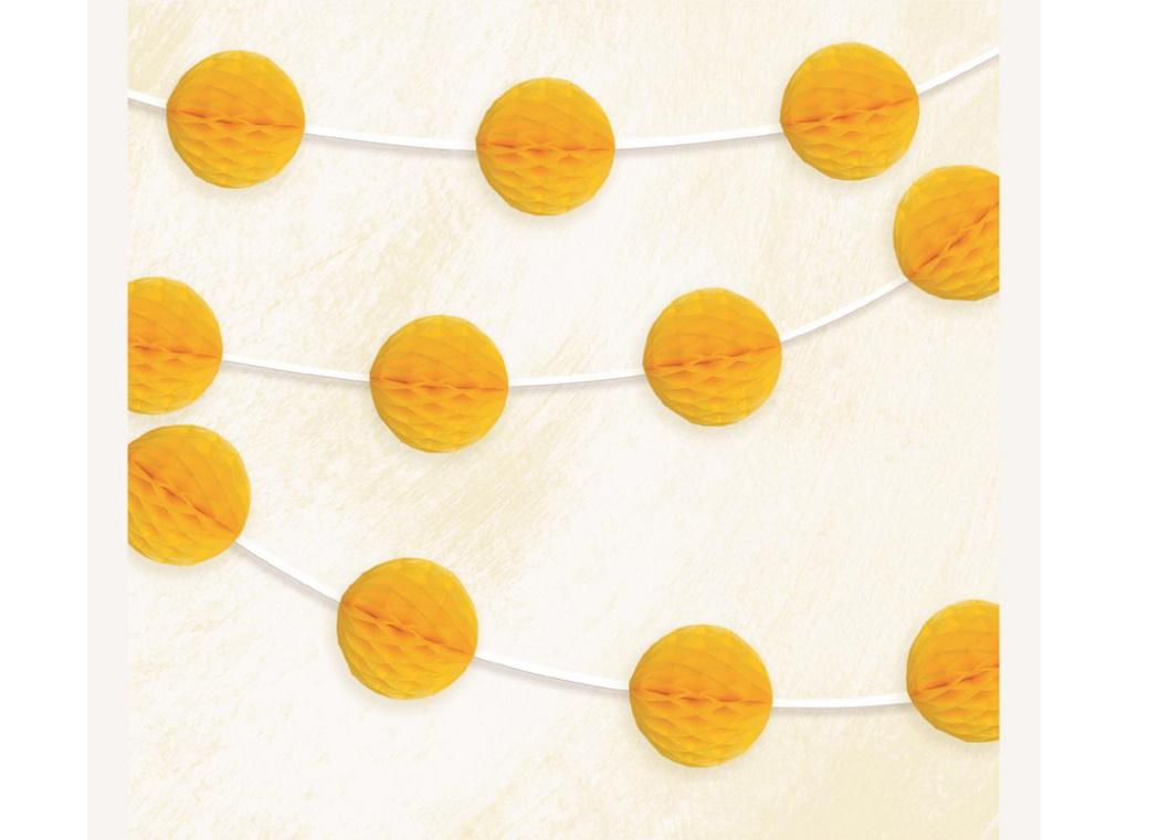 Honeycomb Ball Garland - Yellow