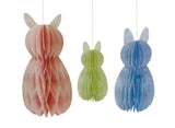 Honeycomb Bunny Decorations 3pk