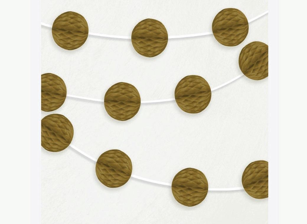 Honeycomb Ball Garland - Gold