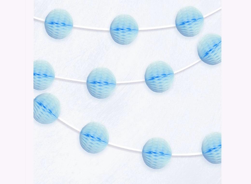 Honeycomb Ball Garland - Light Blue