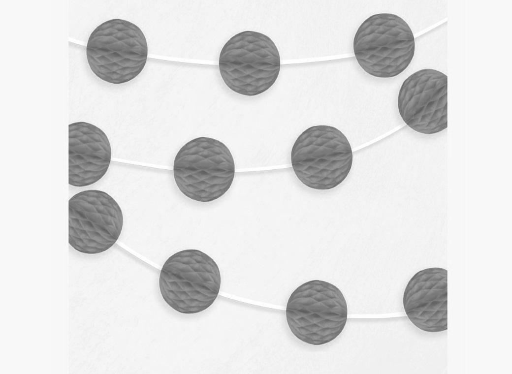 Honeycomb Ball Garland - Silver