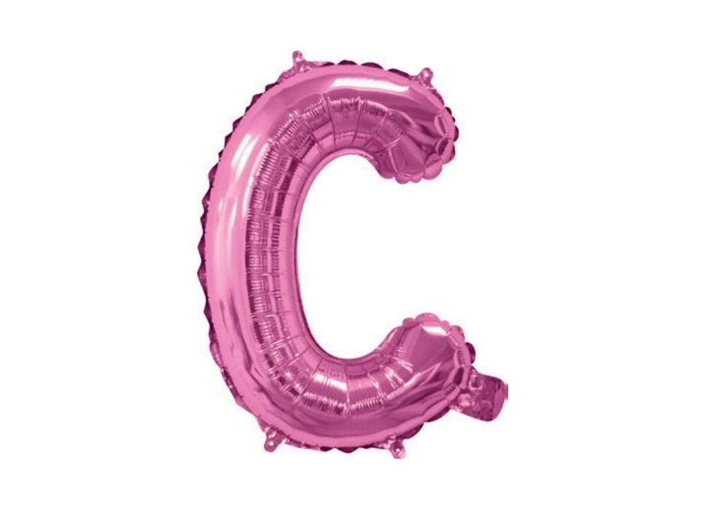 Mini Hot Pink Foil Balloon - Letter C