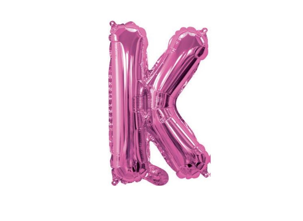 Mini Hot Pink Foil Balloon - Letter K