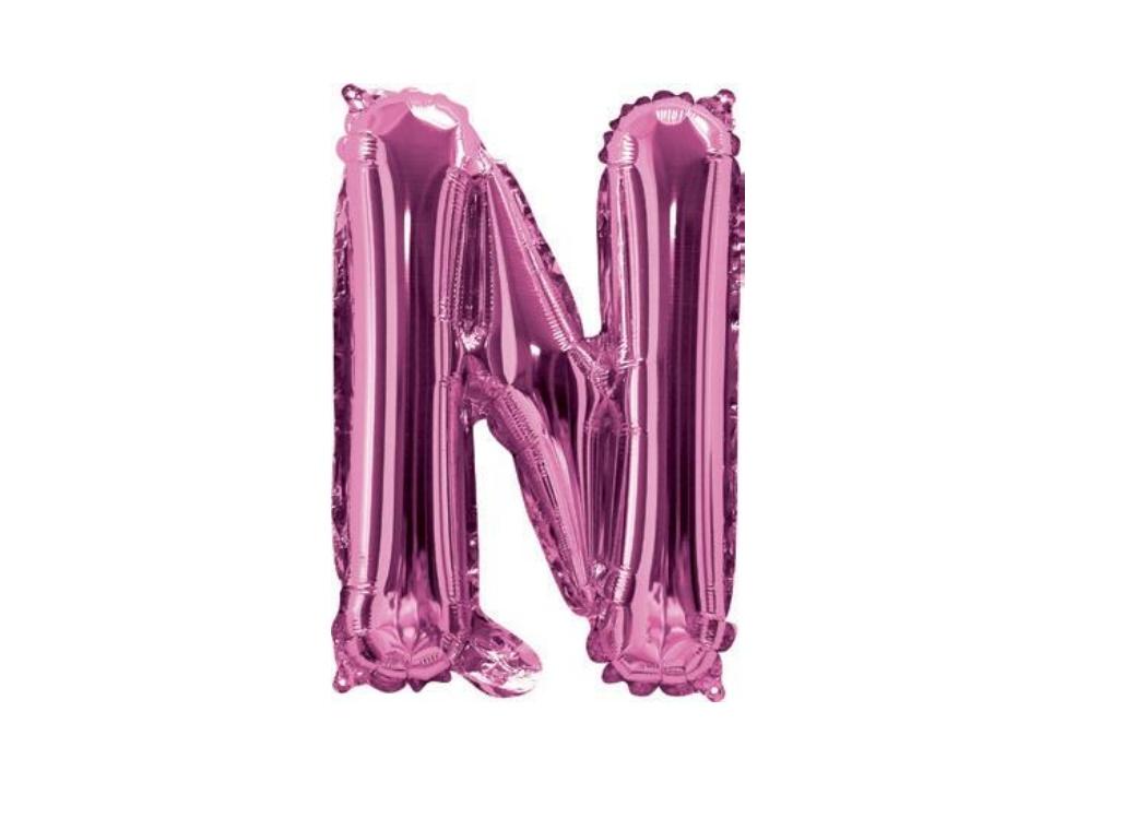 Mini Hot Pink Foil Balloon - Letter N