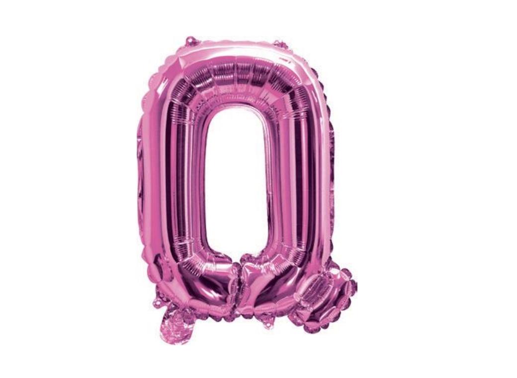 Mini Hot Pink Foil Balloon - Letter Q