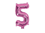 Mini Hot Pink Foil Balloon - Number 5