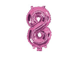 Mini Hot Pink Foil Balloon - Number 8