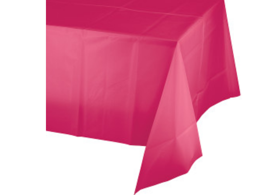 Hot Pink Plastic Table Cloth