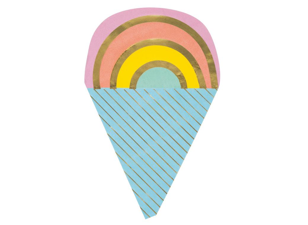 Ice Cream Cone Shaped Napkins 16pk