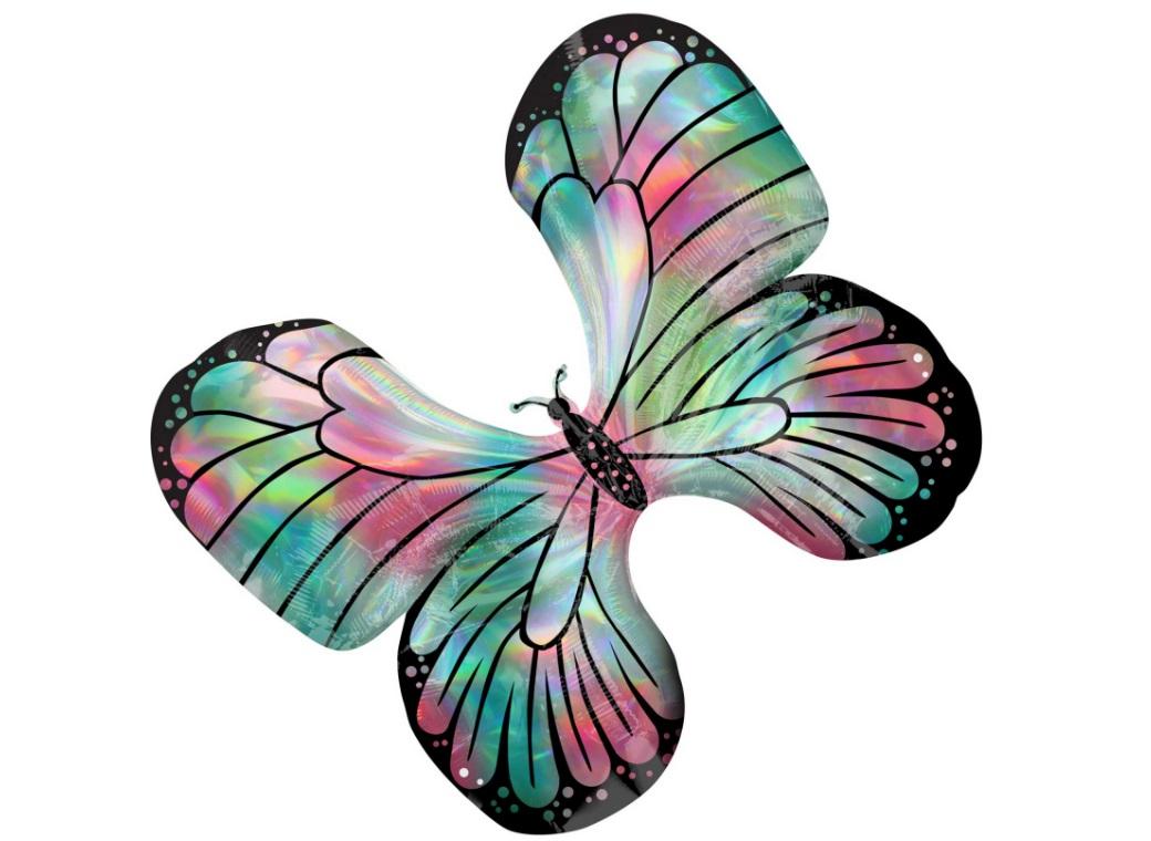 Iridescent Butterfly SuperShape Foil Balloon