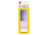 Purple Metallic Dipped Candles 12pk