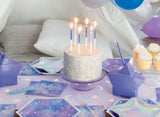 Purple Metallic Dipped Candles 12pk